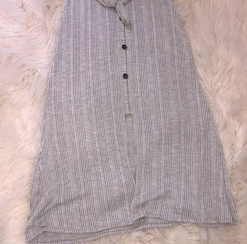 Caution to the Wind  size medium grey boho midi dress