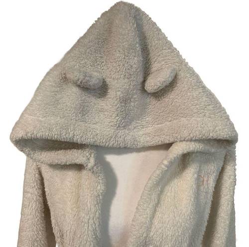 Gilly Hicks Hollister |  White Sleep Sherpa Robe with Ears on Hood Size XS/S