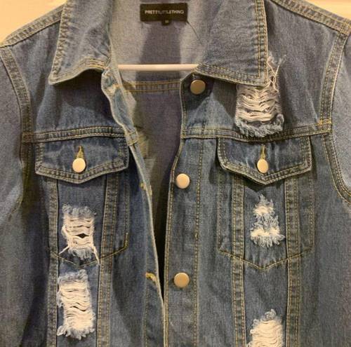 Pretty Little Thing  Distressed Jean Jacket