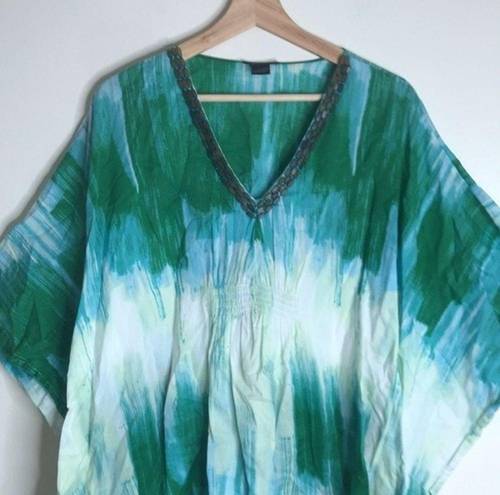 Natori  Kraftan womens green and white blouse top size 3x