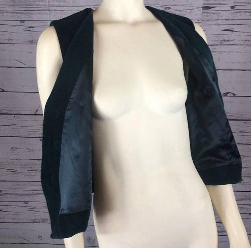 Karen Scott Vintage  green velvet vest with frog closure