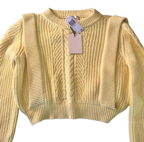 Industry  Yellow Puff Sleeve Sweater Size M NWT