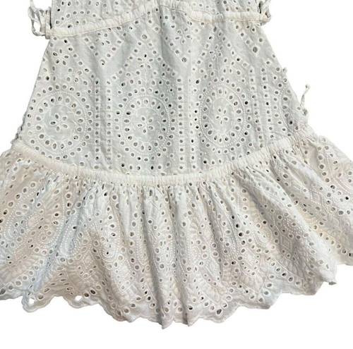 Maaji  Beach Swimsuit Cover Up Eyelet Mini Dress White Size Large Dreamy Boho