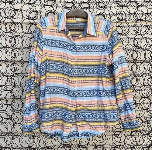 Ariat  Spotlight Shirt Serape Jacquard Southwestern Pastel Stripe Button Up MED