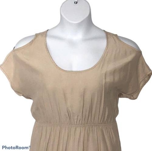 Silence + Noise Urban Outfitters  Cold Shoulder Button Back Tan Dress size XS