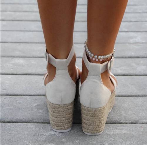 Nude Espadrille Platform Sandals Tan Size 7.5