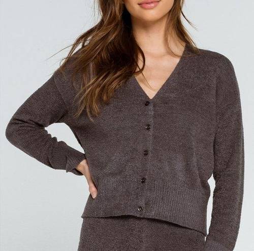 Full Tilt Cozy Button Womens Cardigan - Charcoal