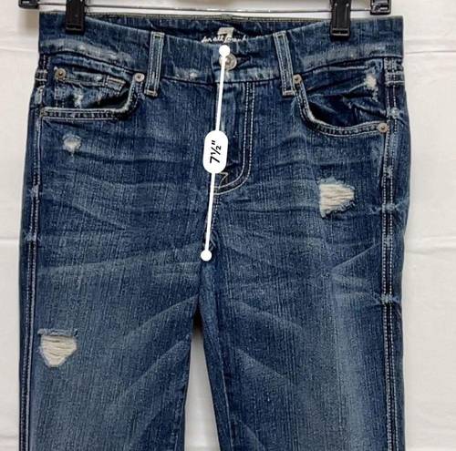 7 For All Mankind  Women‎ size 24 Flare Jeans Blue Cotton Distresed 24w AFJ-C