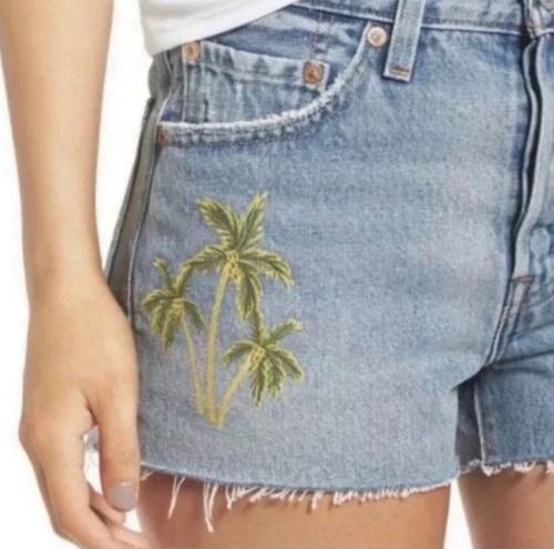 Levi’s Levi's 501 Palm Painted Cutoff Denim Shorts Size 28