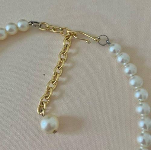 American Vintage Vintage “Ligeia” Ivory Wire Pearl Choker Structured Gold Classic Femme Bridal