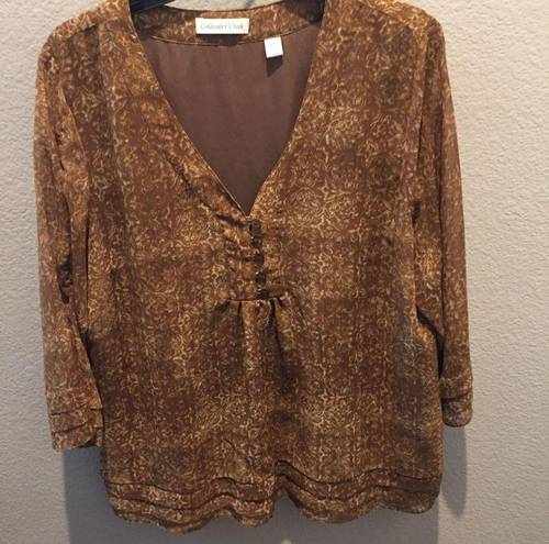 Coldwater Creek  brown blouse