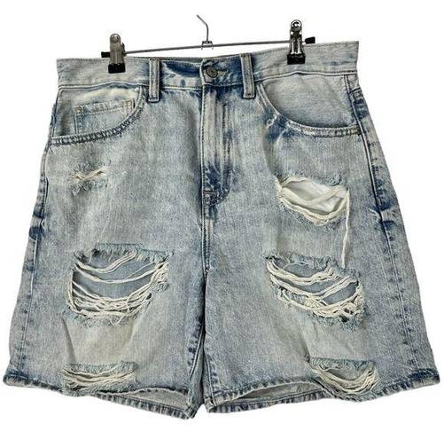 Willow + Root  Size M The Dad Short Light Acid Washed Distressed High Rise Baggy