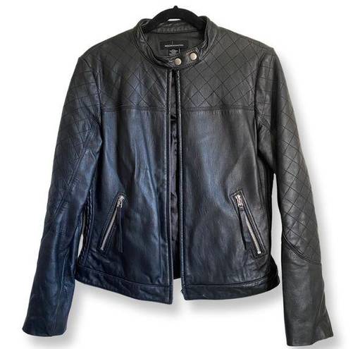 Moda Vintage  International Black Leather Motorcycle Jacket