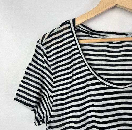 Treasure & Bond  Black & White Stripe Relaxed Fit T-Shirt S