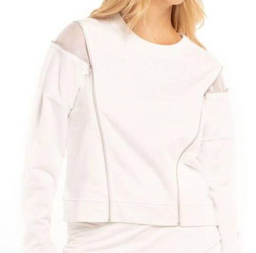 Lucky in Love  White ZIPS ARE SEALED Sweatshirt/Jacket. Size Large. NWT