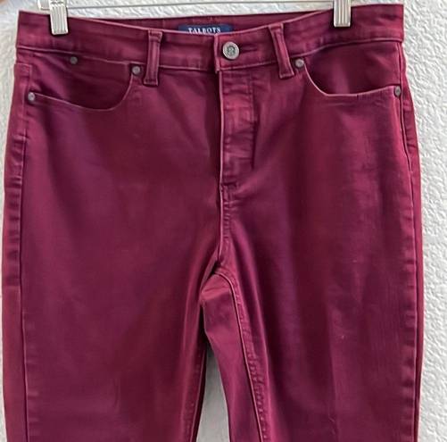 Talbots  High Waist Ankle Burgundy Denim Jeans