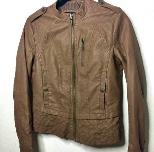 Bernardo  Faux Leather Zip Front Jacket Size Small