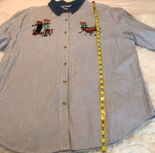 Basic Editions  Fall Harvest button down top 20W