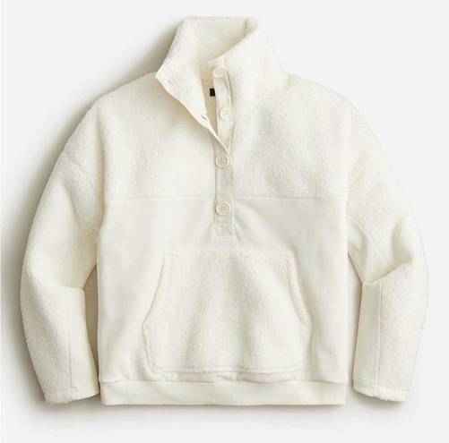 J.Crew NWT  Ivory Teddy Sherpa Button-Front Sweatshirt