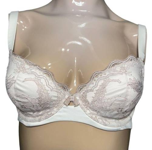 Felina  Lingerie Women’s 32D Cream Ivory Nude Lace Lightly Padded Underwire Bra