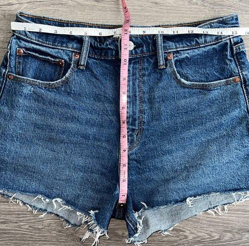 Abercrombie & Fitch The Mom Shorts High Rise Slit Hem Dark Blue Size 8 / 29