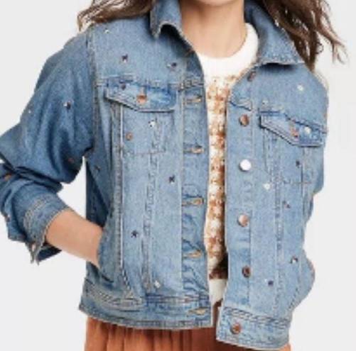 Universal Threads NWT Universal Thread  Jean Jacket with Embroidered Flowers Small