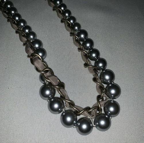 Coldwater Creek  Womens Necklace Bauble & Chain Silver Gray 9"