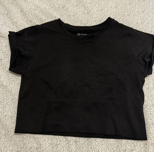 Aerie Offline By   Black Crop Workout Tee