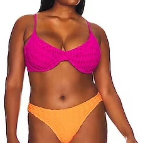 Good American  Jacquard Demi Cup Bikini Top in Hawaiian Pink—Size 7 (4XL)