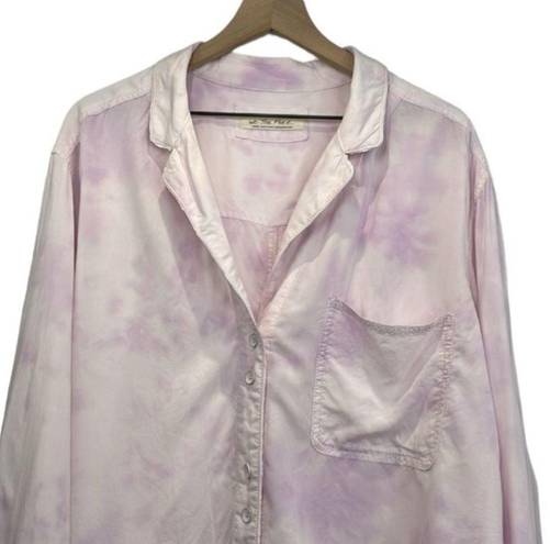 We The Free  - Free People Tie Dye Button Down Long Sleeve oversized size Large