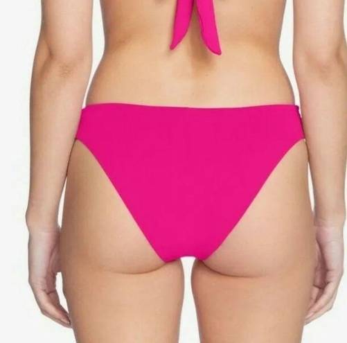 Robin Piccone  Olivia Knot Front High Leg Bikini Bottoms Size Small Fuchsia