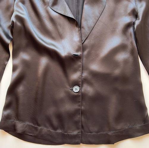 The Range  Blouse in Black Satin