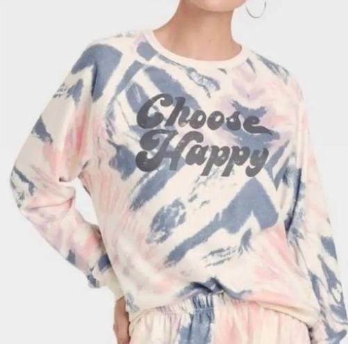 Grayson Threads 🦋  Choose Happy Tie Dye Crew Neck Sweatshirt XL