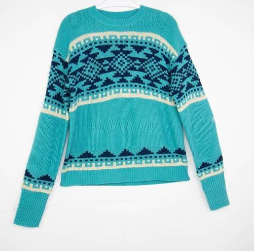 Weatherproof NEW  Fair Isle Pullover Sweater, Turqouise, Size Large