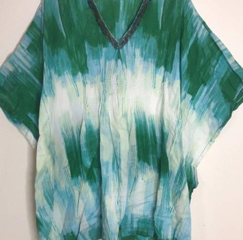 Natori  Kraftan womens green and white blouse top size 3x