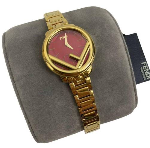 Fendi  Timepiece Run Away Red Dial Watch 28mm Gold Logo Unisex