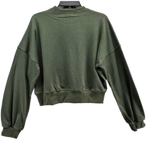 Missguided  Womens MSGD Oversized Crop Sweatshirt 4 Khaki Dark Green Sport Trendy