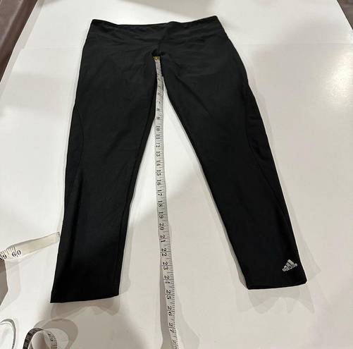 Adidas  Climalite Black Mid Rise Cropped Leggings Size L