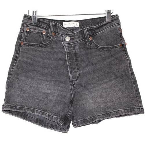 Abercrombie & Fitch Womens  Dad Short High Rise Black Denim Jean Shorts Size 27 4