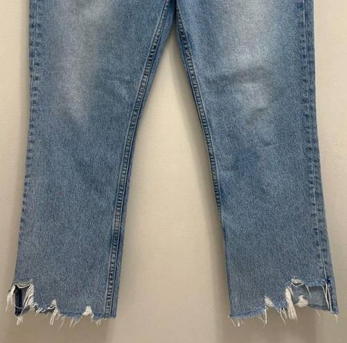 GRLFRND  Tatum Jeans High Rise Cropped Distressed in Overdrive Size 28