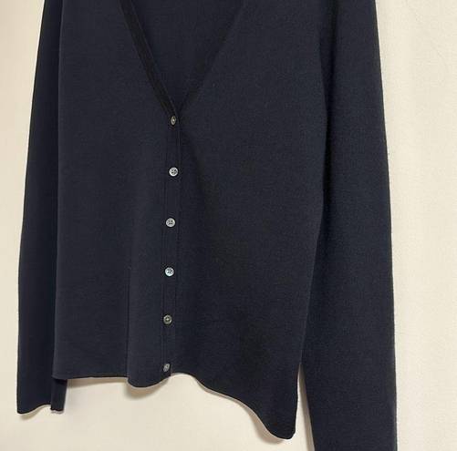 Michael Kors  COLLECTION 100% cashmere navy blue button up cardigan