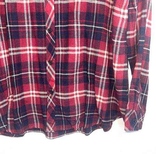 Well Worn NWT Red & Navy Blue Plaid Print Button Down Shirt