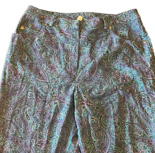 Vintage Blue Renfrew Womens 6  Purple Paisley Print High Rise Straight Leg Pants