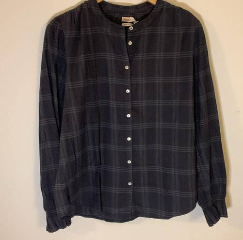 Harper New Faherty The  Top in Aspen Black Plaid Size Medium Retail $158