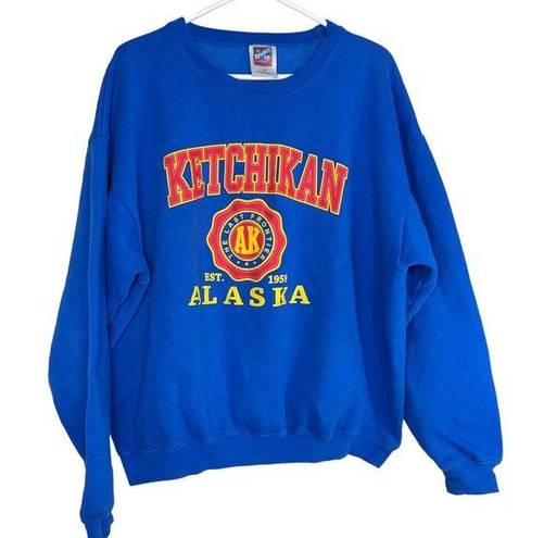 Krass&co Spirit . Ketchikan Alaska Blue Crew Neck Sweatshirt The Last Frontier Size XL