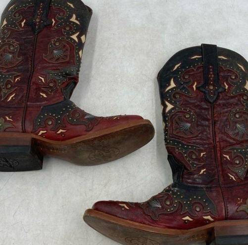 Lucchese  Scarlet Studded Country Western Cowboy Boots; Women's Size 6