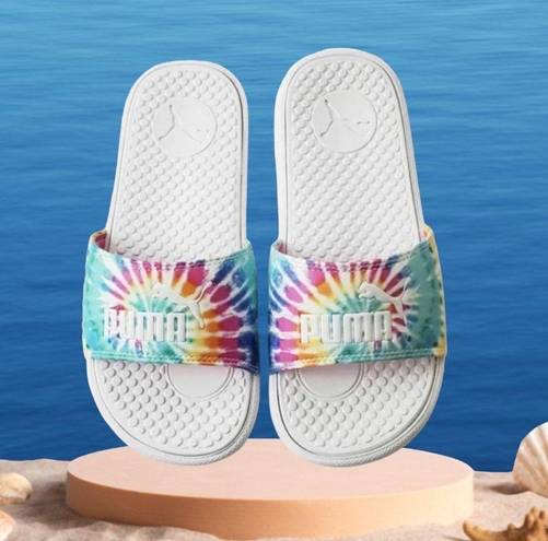 Puma NWT  COOL CAT SPORT  TIE DYE WHITE SLIP ON SLIDES SANDALS SZ-8