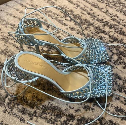 Bottega Veneta  Sparkle Stretch High-Heel Sandals size 38.5