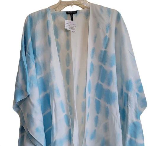 Southern Shirt   Blue and White Tie Dye Kimono  Sz One Size