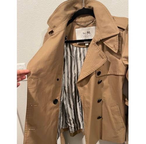 Coach Short Trench Tan Coat